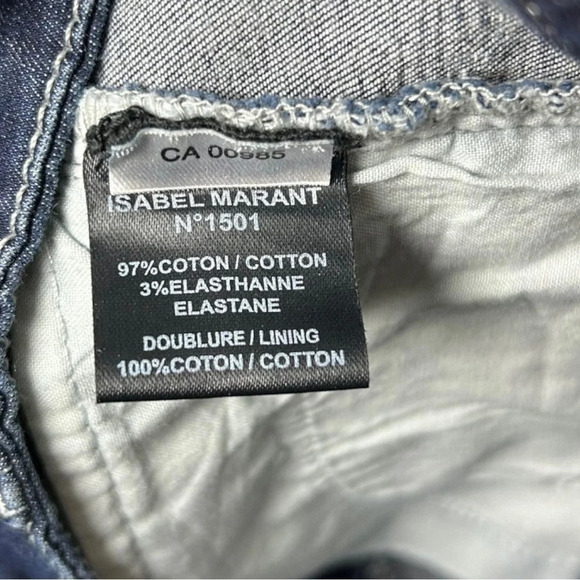Isabel Marant Étoile Dark Blue Windowpane Diamond Jeans 38 - Picture 8 of 8
